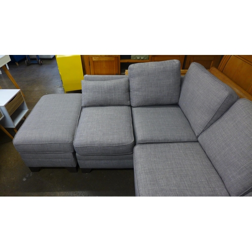 1654 - A fossil grey upholstered LHF corner sofa