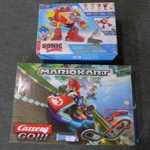 3010 - Sonic & Eggman Battleset and Mario Kart Racetrack  (284-158,159) * This lot is subject to VAT