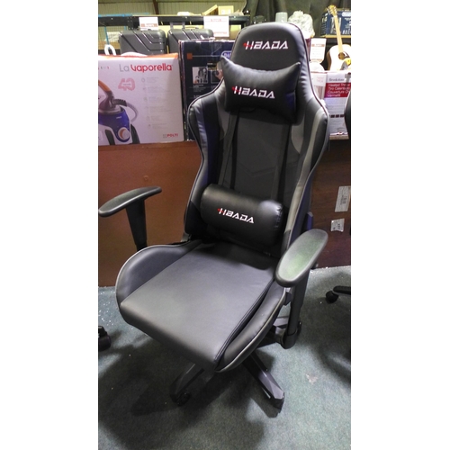 3034 - Hbada black leather effect gaming chair on wheels