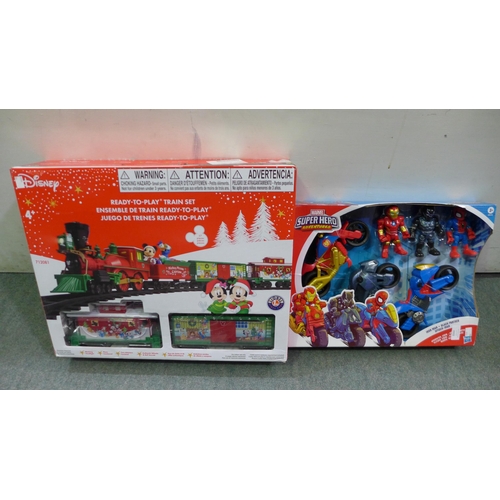 3060 - Mickey Mouse Train Set (284-297), Marvel Hero & Bikes (284-298) * This lot is subject to VAT