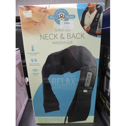 3064 - Wellbeing Shiatsu Neck Massager (284-278) * This lot is subject to VAT