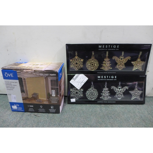 3069 - Curtain String Light, 2 Mestige With Swarovski Ornaments (5 in a pack)  (284-280,296) * This lot is ... 