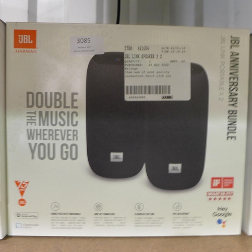 3085 - Two JBL Link Portable Speakers    (284-360) * This lot is subject to VAT