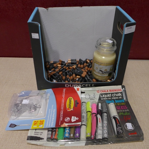 3100 - Uni-Ball Liquid Chalk Markers, Command Hanging Kit, Duracell AA & Duracell AAA Optimum Batteries & a... 