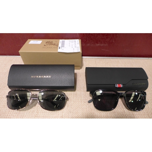 3120 - Pair of Men's Burberry Gunmetal Glasses & Carrera Clam Sunglasses  (284-94,99) * This lot is subject... 