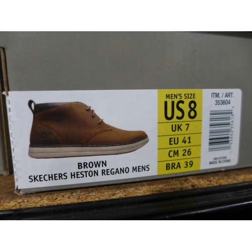 3163 - Pair of men's brown Skechers boots, UK size 7 * this lot is subject to VAT