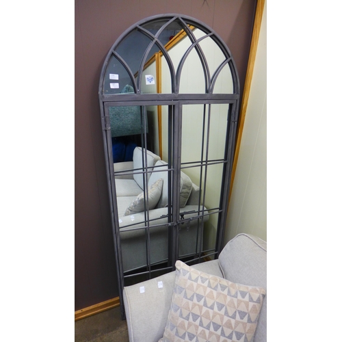 1380 - A large mirror in the style of an opening arched window, H 180cms (MP1886)   #