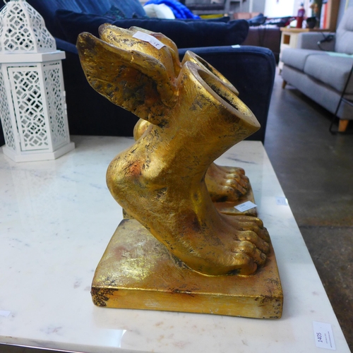 1399 - A pair of gold winged foot planters