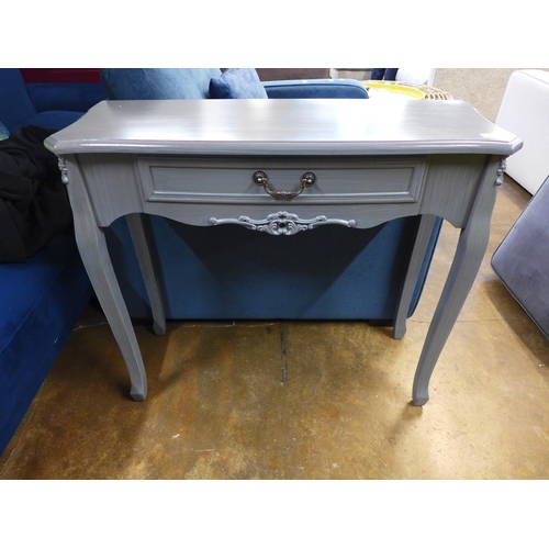 1430 - A grey single drawer console table