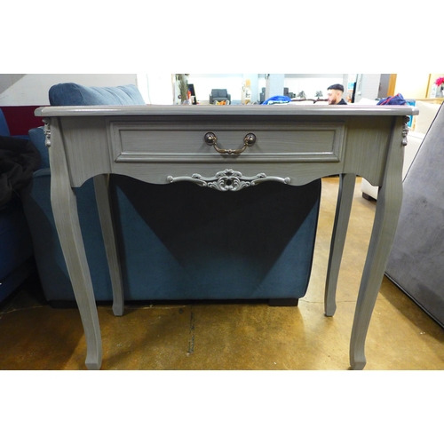 1430 - A grey single drawer console table