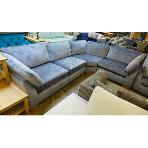 1461 - A Barker and Stonehouse grey shark skin effect upholstered curved LHF corner sofa and armchair RRP £... 