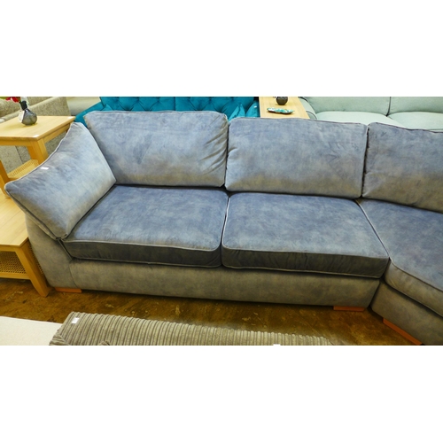 1461 - A Barker and Stonehouse grey shark skin effect upholstered curved LHF corner sofa and armchair RRP £... 