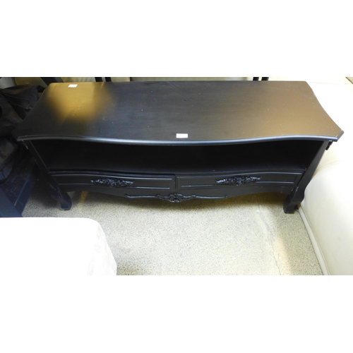 1643 - A two drawer black media unit