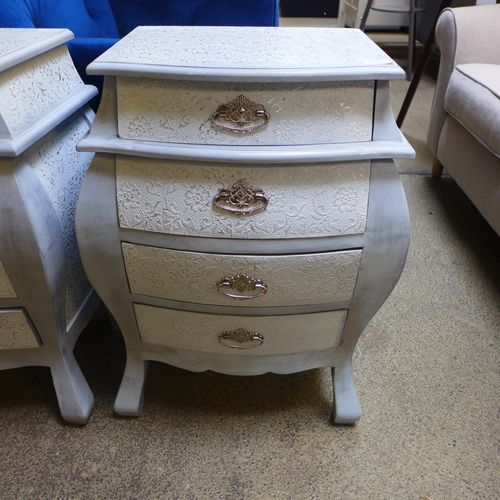 1680 - A silver four drawer bedside chest