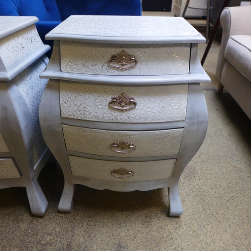 1681 - A silver four drawer bedside chest