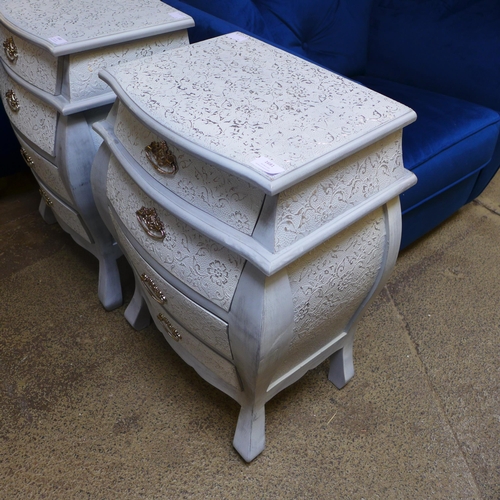 1681 - A silver four drawer bedside chest