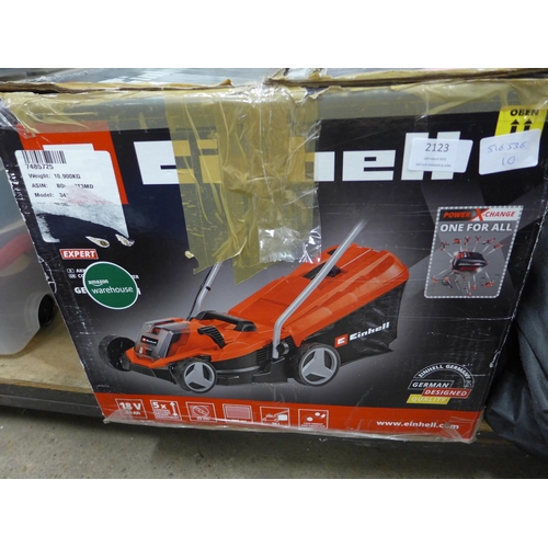 2123 - Einhell electric lawnmower in box