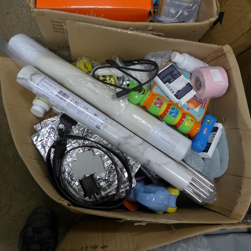 2193 - 6 boxes, approx 250 misc. home and homeware items, inc. bags, plates and cups, etc.