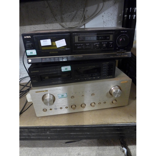 2321 - Aiwa cassette deck, Pioneer PDX77M CD player and Marantz PM7200 integrated amplifier