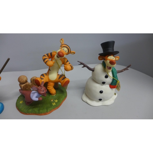 621A - Four Winnie The Pooh figures, Bouncy By Nature, A Bounce A Day Sweeps The Cares Away, Chilly Willy S... 