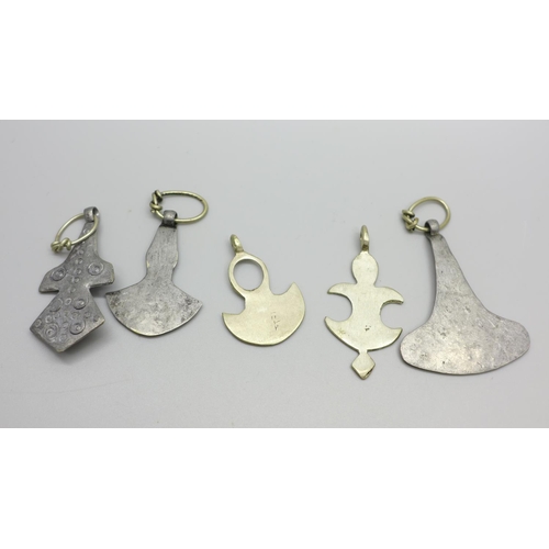 1074 - A collection of ten medieval style pendants