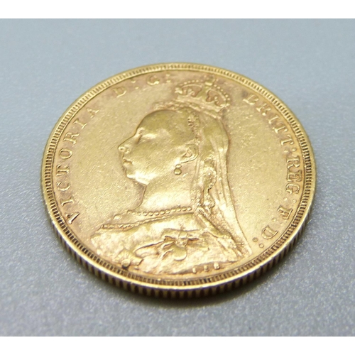 1016 - A Victorian 1889 gold full sovereign