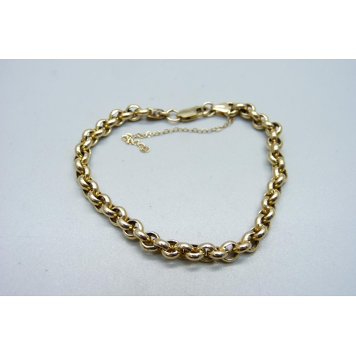 1020 - A 9ct gold bracelet, 6.7g, 19cm