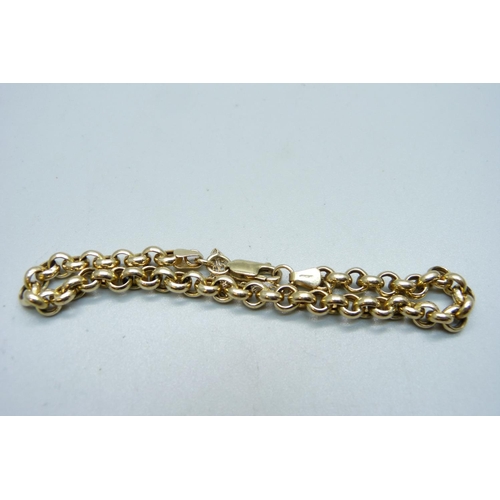 1020 - A 9ct gold bracelet, 6.7g, 19cm