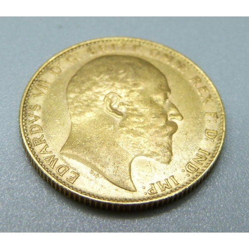 1067 - A 1909 gold full sovereign