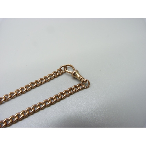 1104 - A 9ct gold chain, 29.6g, 44cm, one link a/f