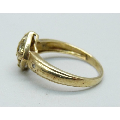 1131 - A 9ct gold ring, 2.5g, N