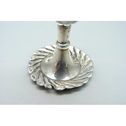 1141 - A miniature silver candlestick, Birmingham 1891