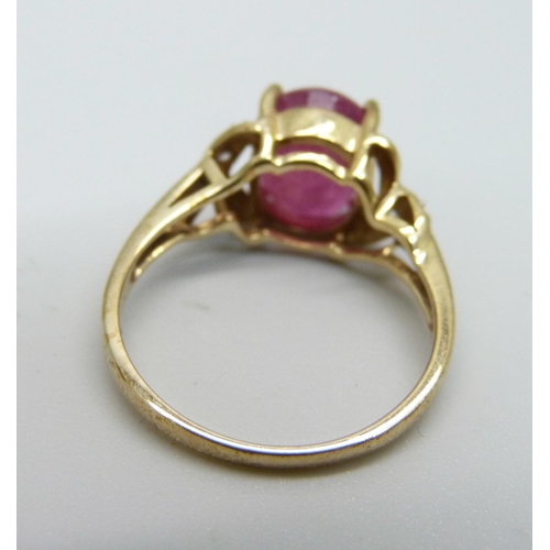 1178A - A 9ct gold and ruby ring, 3g, N