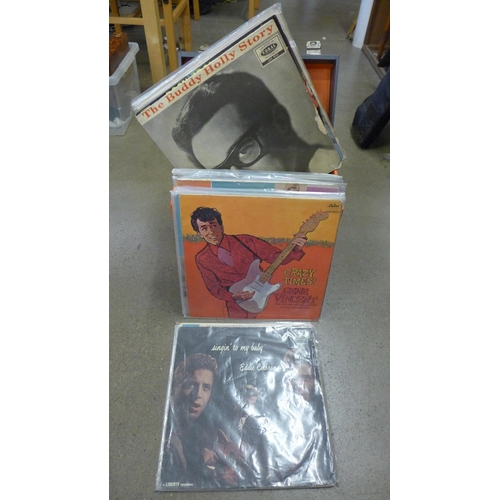 1196 - 1950's and 1960's original LPs including Eddie Cochran, Gene Vincent, Buddy Holly, etc. **PLEASE NOT... 