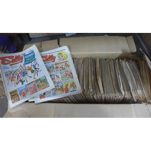 1260 - A box of mixed girl's comics (250), Tammy, Sally, 1960's and 1970's **PLEASE NOTE THIS LOT IS NOT EL... 