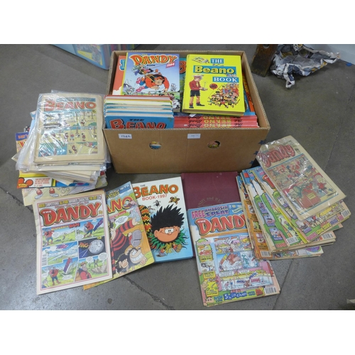 1262 - A box of Beano and Dandy annuals and comics **PLEASE NOTE THIS LOT IS NOT ELIGIBLE FOR POSTING AND P... 