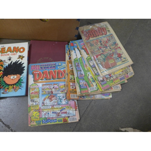 1262 - A box of Beano and Dandy annuals and comics **PLEASE NOTE THIS LOT IS NOT ELIGIBLE FOR POSTING AND P... 