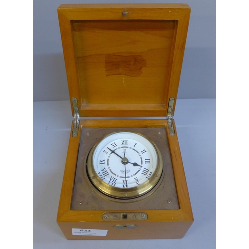 623 - A cased Lamont Marine clock