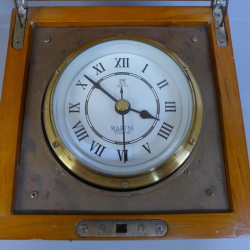 623 - A cased Lamont Marine clock