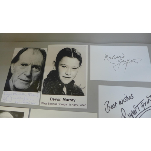 638 - Harry Potter autograph selection including Rupert Grint, Jason Isaacs, David Bradley, Devon Murray, ... 