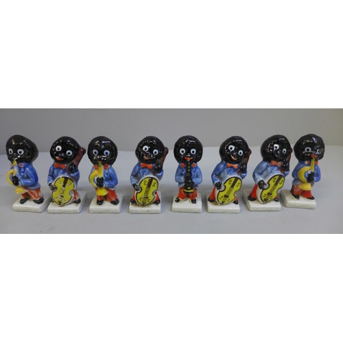 646 - Eight Robertson Jam Wade porcelain jazz band figures, circa 1962, two a/f, some repainted