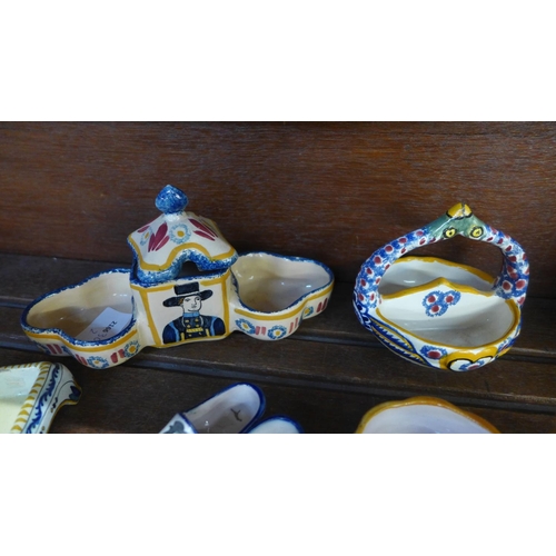 652 - Quimper china including trinket dishes, one a/f