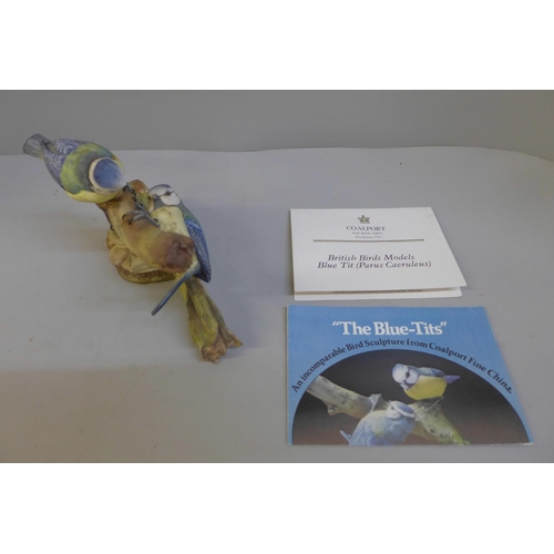 660 - A Coalport limited edition British Birds Models Blue Tit, boxed, with certificate