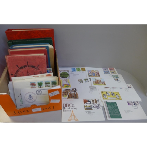 667 - Stamps:- box of stamp albums and covers