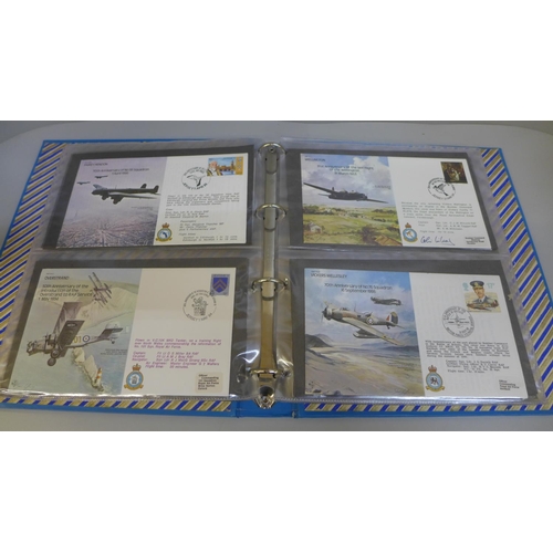 676 - Stamps:- album of RAF covers (RAFB1-RAF845), many signed