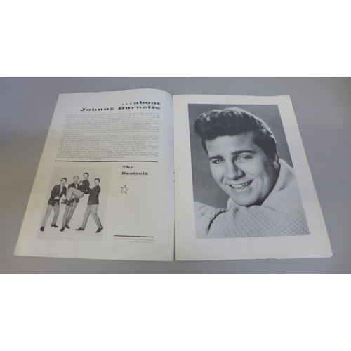 704 - Rock and roll signed pages by Johnny Burnette, Clyde McPhatter, with programme and ticket for the sh... 