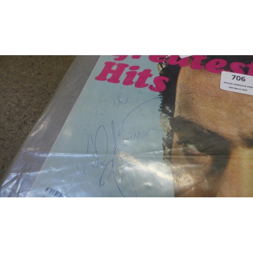 706 - Six signed LP records by Neil Diamond, Karl Denver, Barron Knights, Andy Williams, Gene Pitney and T... 