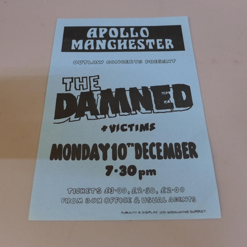 711 - An original punk flyer, The Damned, Apollo Manchester