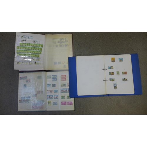 718 - A collection of stamps, two stock books and a loose sheet folder