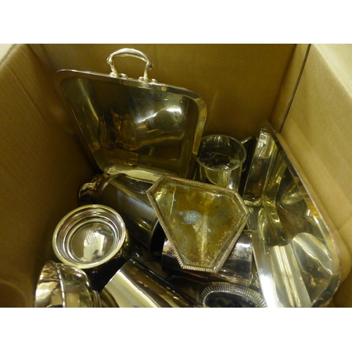 728 - A box of mixed silver plate